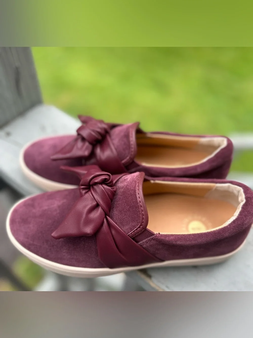 REVITALIGN 7B Orthotic Suede Slip-On Barbados Bow Shoe Wine Port Royale Flat